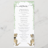Menu de mariage sur le thème des dinosaures (Devant)