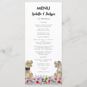 Menu de mariage sur le thème des dinosaures (Devant)