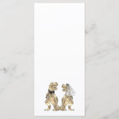 Menu de mariage sur le thème des dinosaures (Dos)