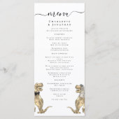 Menu de mariage sur le thème des dinosaures (Devant)