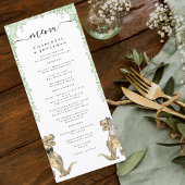 Menu de mariage sur le thème des dinosaures