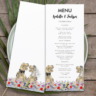 Menu de mariage sur le thème des dinosaures