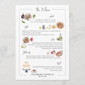 Menu de mariage sur mesure illustré (Devant)