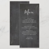 Menu de mariage sur tableau noir. Menu de dîner gr (Devant / Derrière)