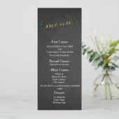 Menu de mariage tableau noir de Noël avec du houx (Debout devant)