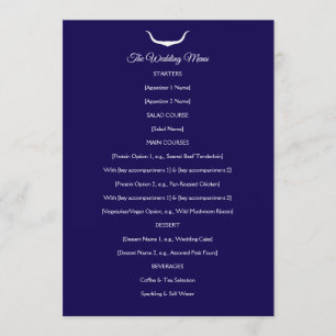 Menu de mariage Texas Longhorn