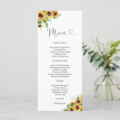Menu de mariage Tournesol (Debout devant)