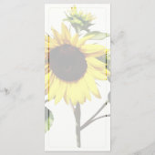 Menu de mariage Tournesol faisant une révérence (Dos)