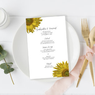 Menu de mariage Tournesol Jaune