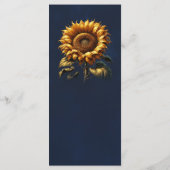 Menu de mariage tournesol rustique bleu (Dos)