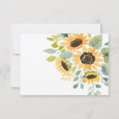 Menu de mariage tournesol vert sauge (Dos)