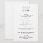 Menu de mariage traditionnel élégant (Devant / Derrière)