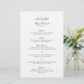 Menu de mariage traditionnel élégant (Debout devant)