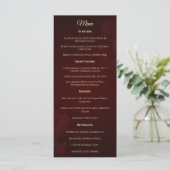 Menu de mariage traditionnel floral burgundy (Debout devant)