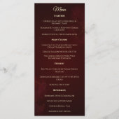 Menu de mariage traditionnel floral burgundy (Devant)