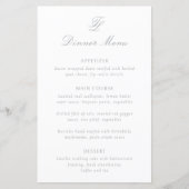 Menu de mariage traditionnel gris élégant (Devant)