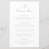 Menu de mariage traditionnel vert sauge élégant (Devant)