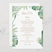 Menu de mariage tropical (Devant / Derrière)
