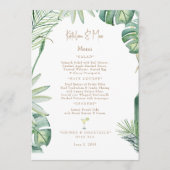 Menu de mariage tropical (Devant)