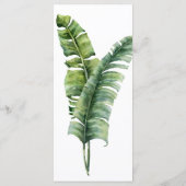 Menu de mariage tropical à deux feuilles de palmie (Dos)