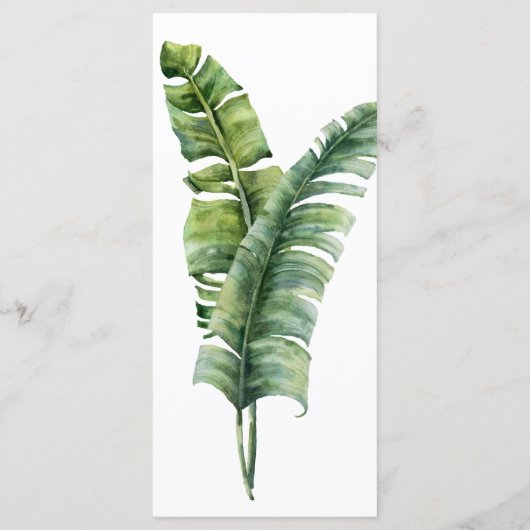 Menu de mariage tropical à deux feuilles de palmie (Dos)