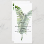 Menu de mariage tropical à deux feuilles de palmie (Devant / Derrière)