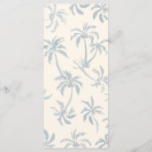 Menu de mariage tropical côtier bleu poussiéreux é (Dos)