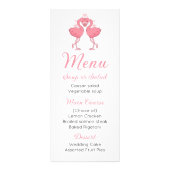 Menu de mariage tropical de plage de flamant rose (Devant)