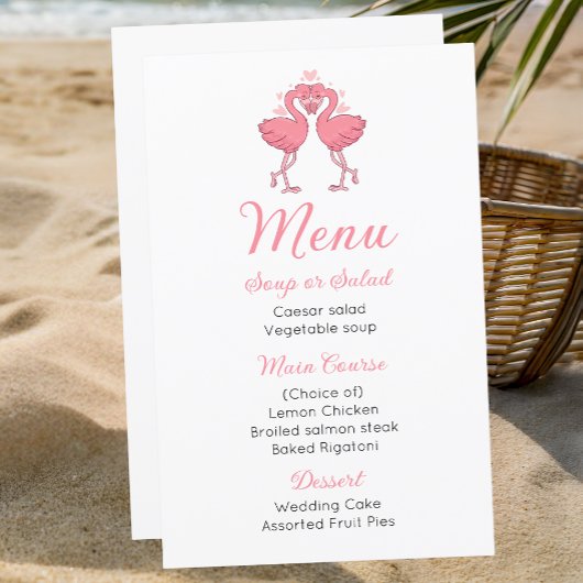 Menu de mariage tropical Hawaïen au Flamant Rose