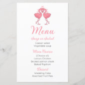 Menu de mariage tropical Hawaïen au Flamant Rose (Devant)