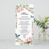 Menu de mariage tropical joli bordure (Debout devant)