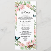 Menu de mariage tropical joli bordure (Devant)