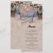 Menu de mariage tropical vintage plage (Devant / Derrière)