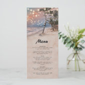Menu de mariage tropical vintage plage (Debout devant)