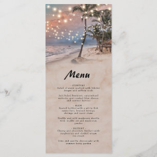 Menu de mariage tropical vintage plage
