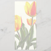 Menu de mariage Tulipes rayées rouge et jaune (Dos)