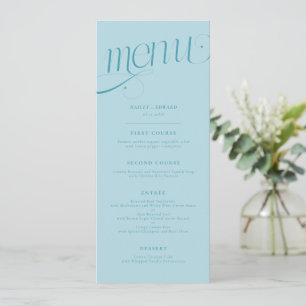 Menu de mariage turquoise Élégant Tourbillon