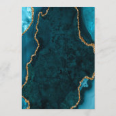 Menu de mariage Turquoise et Agate dorée (Dos)