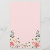 Menu de Mariage végétal géométrique rose pâle (Dos)