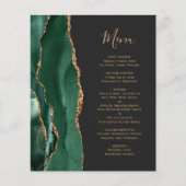 Menu de mariage vert émeraude doré sombre et écono (Devant)