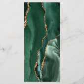 Menu de mariage vert émeraude or foncé (Dos)