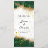 Menu de mariage vert foncé et or (Dos)