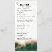 Menu de mariage vert foncé et or (Devant)