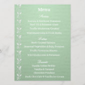 Menu de mariage vert pistache élégant (Devant)