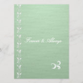 Menu de mariage vert pistache élégant (Dos)