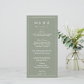 Menu de mariage vert sauge (Debout devant)