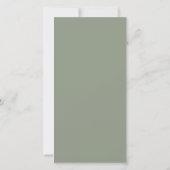 Menu de mariage vert sauge (Dos)