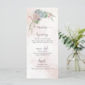 Menu de mariage vert succulent et rose (Debout devant)