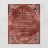 Menu de mariage vintage argent budget cannelle rou (Devant)