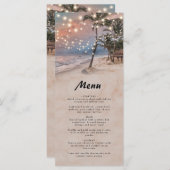 Menu de mariage Vintage de plage tropicale (Devant / Derrière)